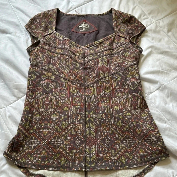 Prana Calypsa Top - Women's-Moonrock On Point size medium geometric - Picture 2 of 6